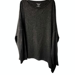 MAJESTIC FILATURES Asymmetric Boat-Neck French Terry Top Charcoal Grey S…